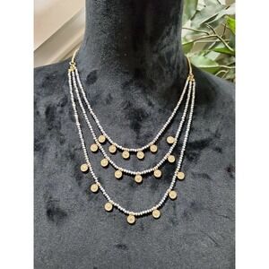 Women's Gold Coin Necklace with Tassel End